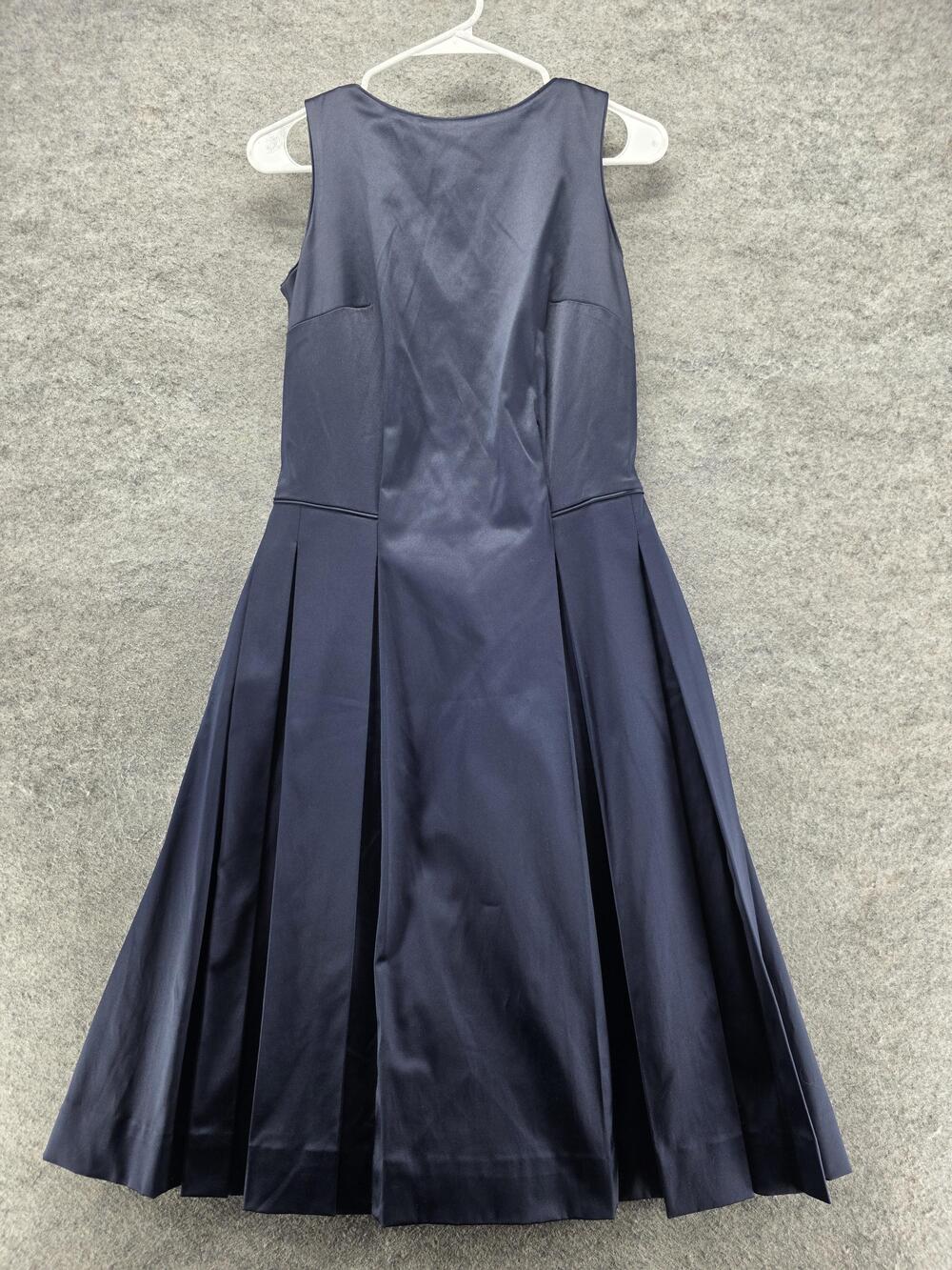Isaac Mizrahi For Target Dress Womens 2 Blue Fit & Flare Midi Satin Lined